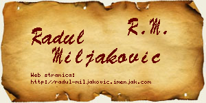 Radul Miljaković vizit kartica